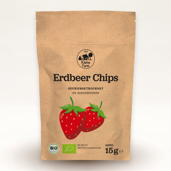 Kleine Farm Erdbeer-Chips gefriergetrocknet