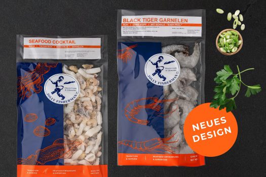 Garnelen Seafood Mix neues Design Jolly Fisherman